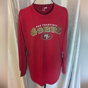 49ers Red Crew Neck Long Sleeve Shirt
